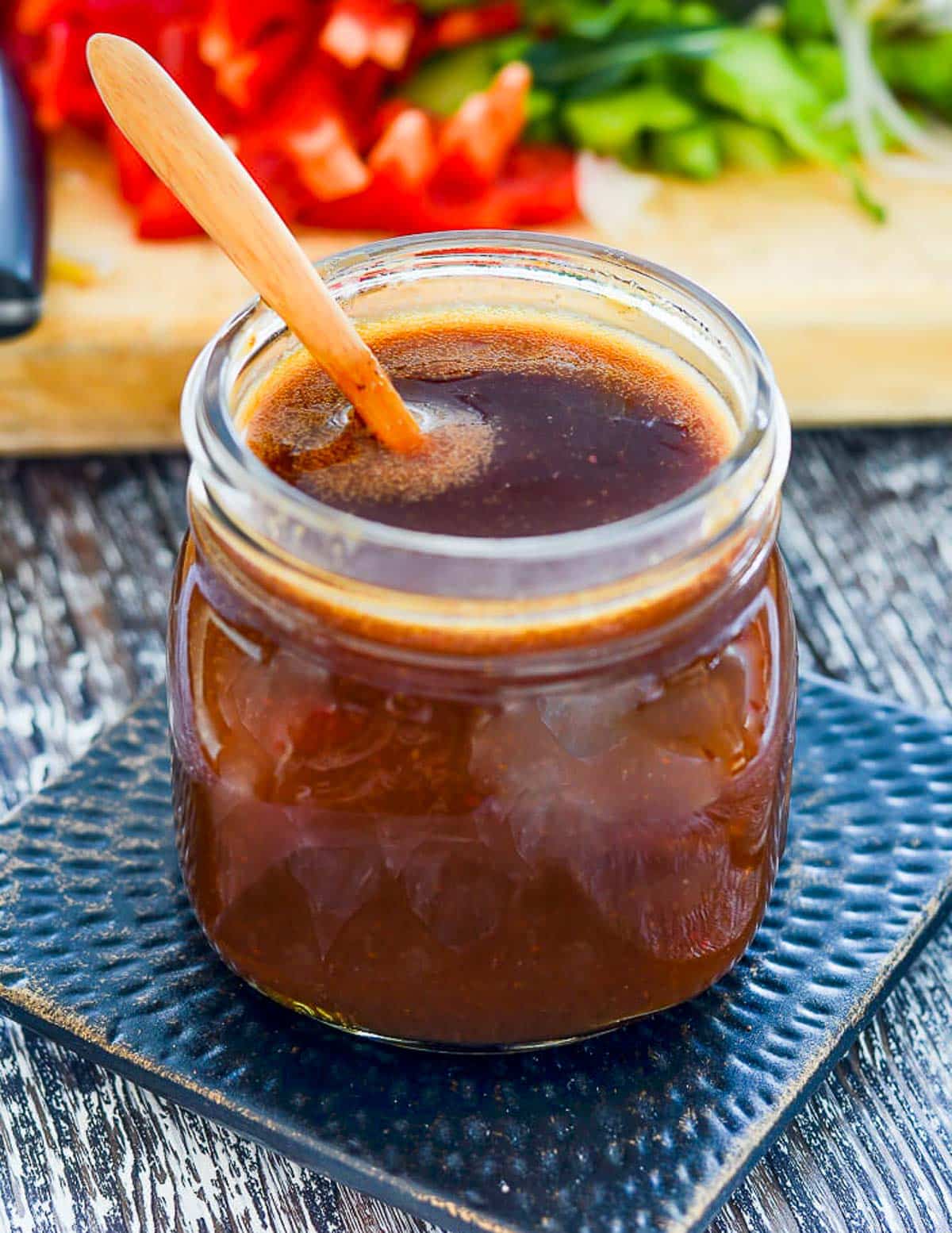  a jar of vegan stir fry sauce