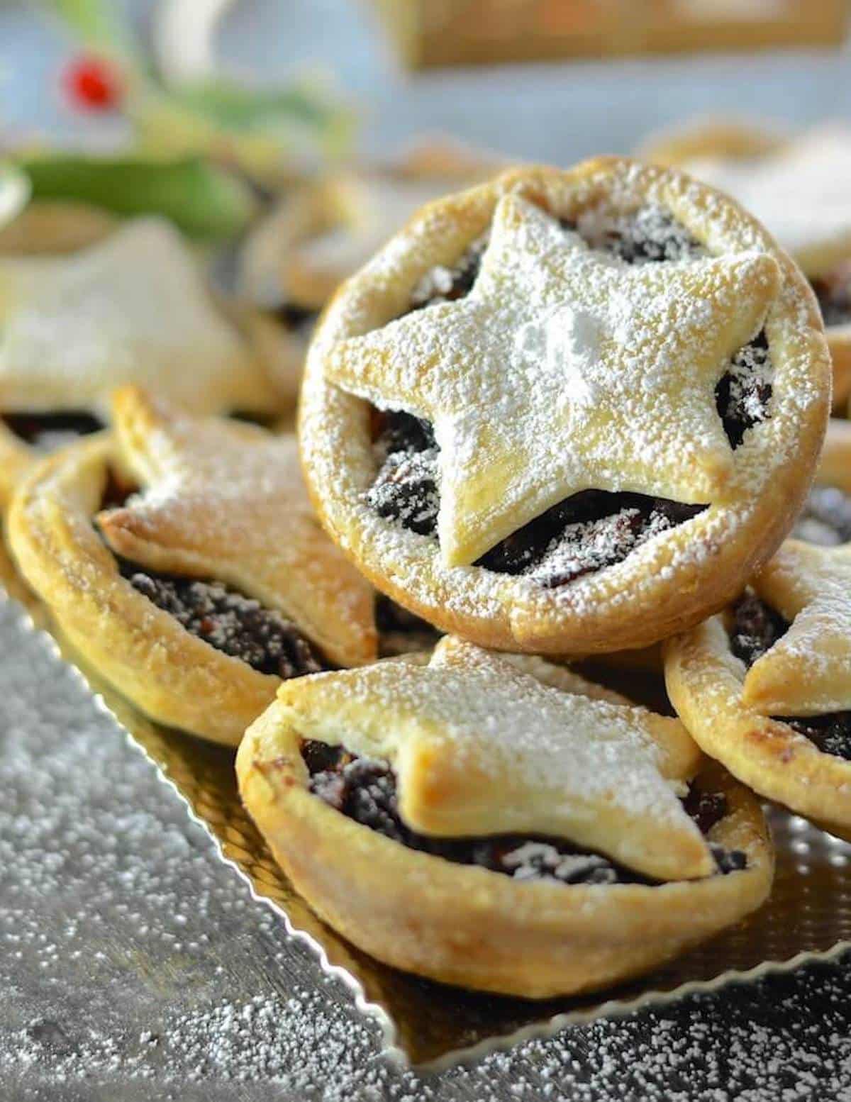 close up of a vegan mince pie