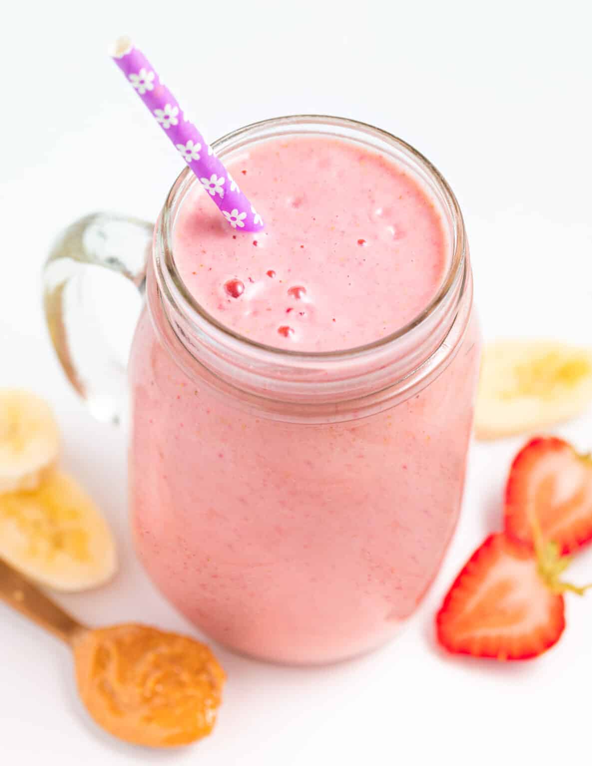 Strawberry Banana Peanut Butter Smoothie A Virtual Vegan
