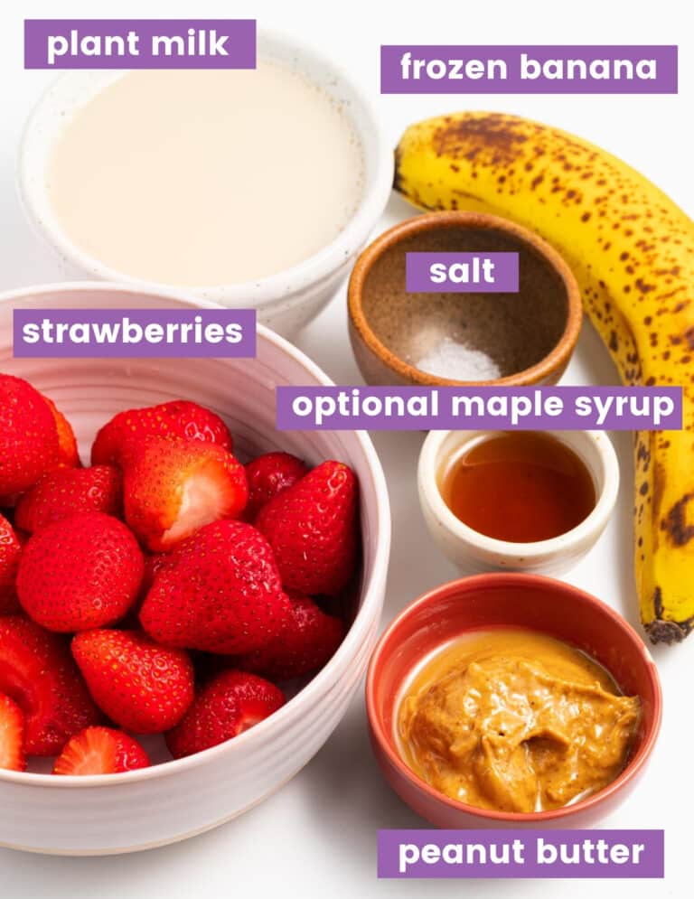 Strawberry Banana Peanut Butter Smoothie - A Virtual Vegan