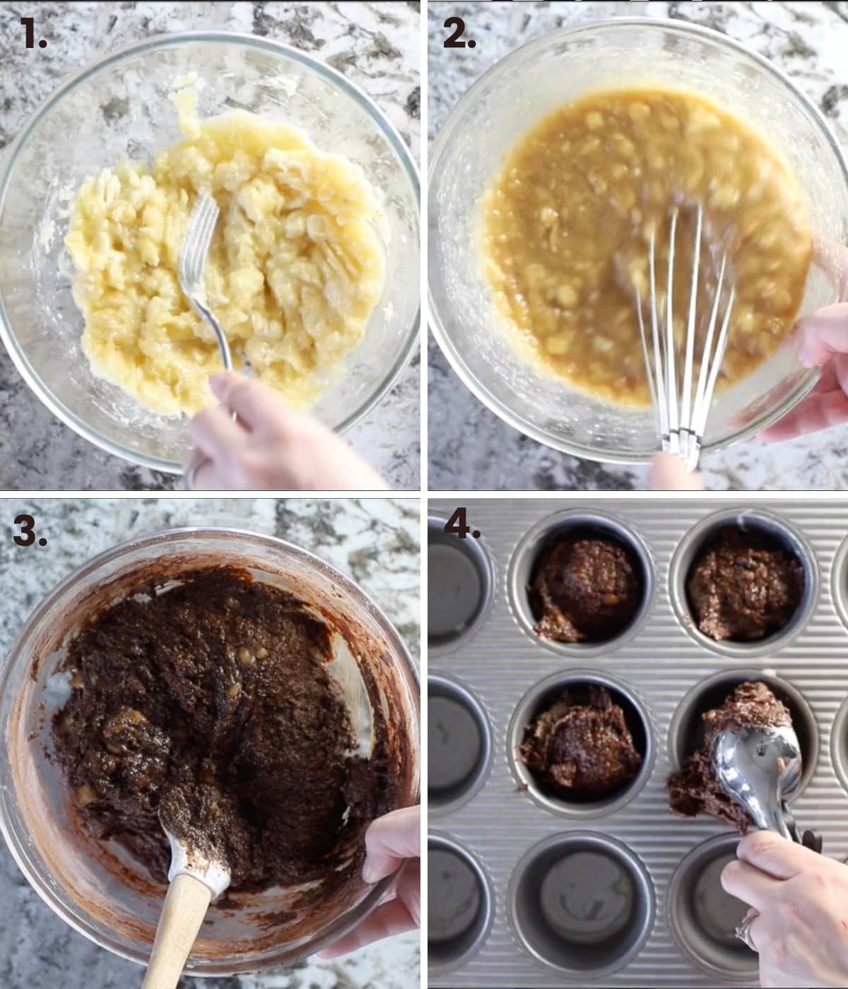how to make the muffins step by step as per the written instructions