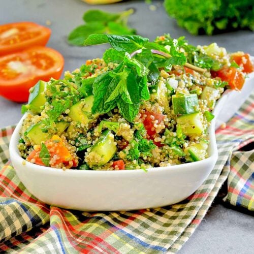 a bowl of tabbouleh