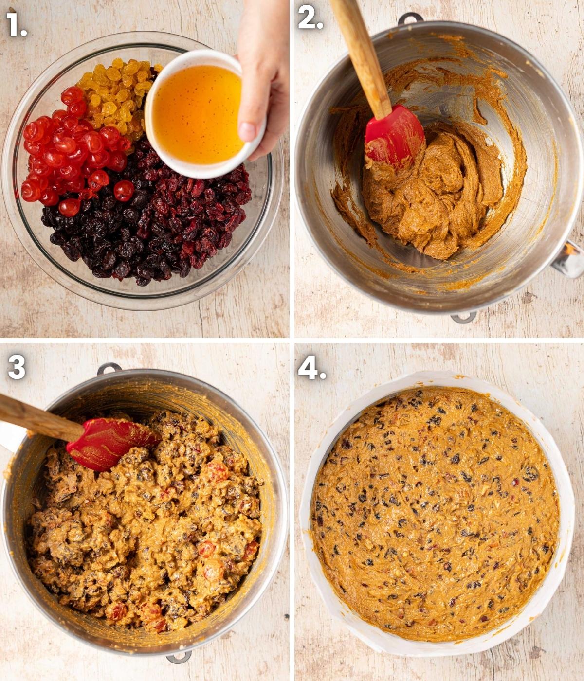 how to make a vegan Christmas cake step by step photos as per the written instructions 