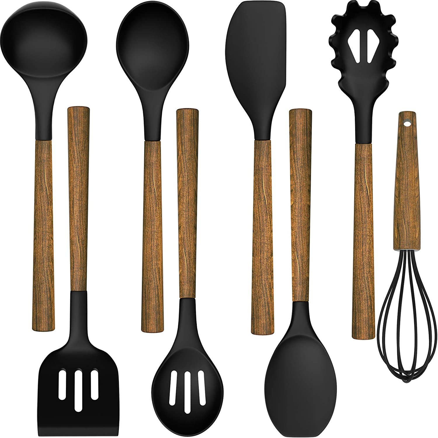 black and acai wood utensils 