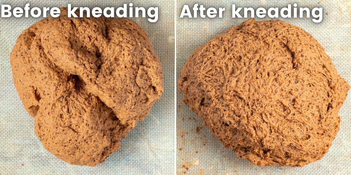 seitan before and after kneading 
