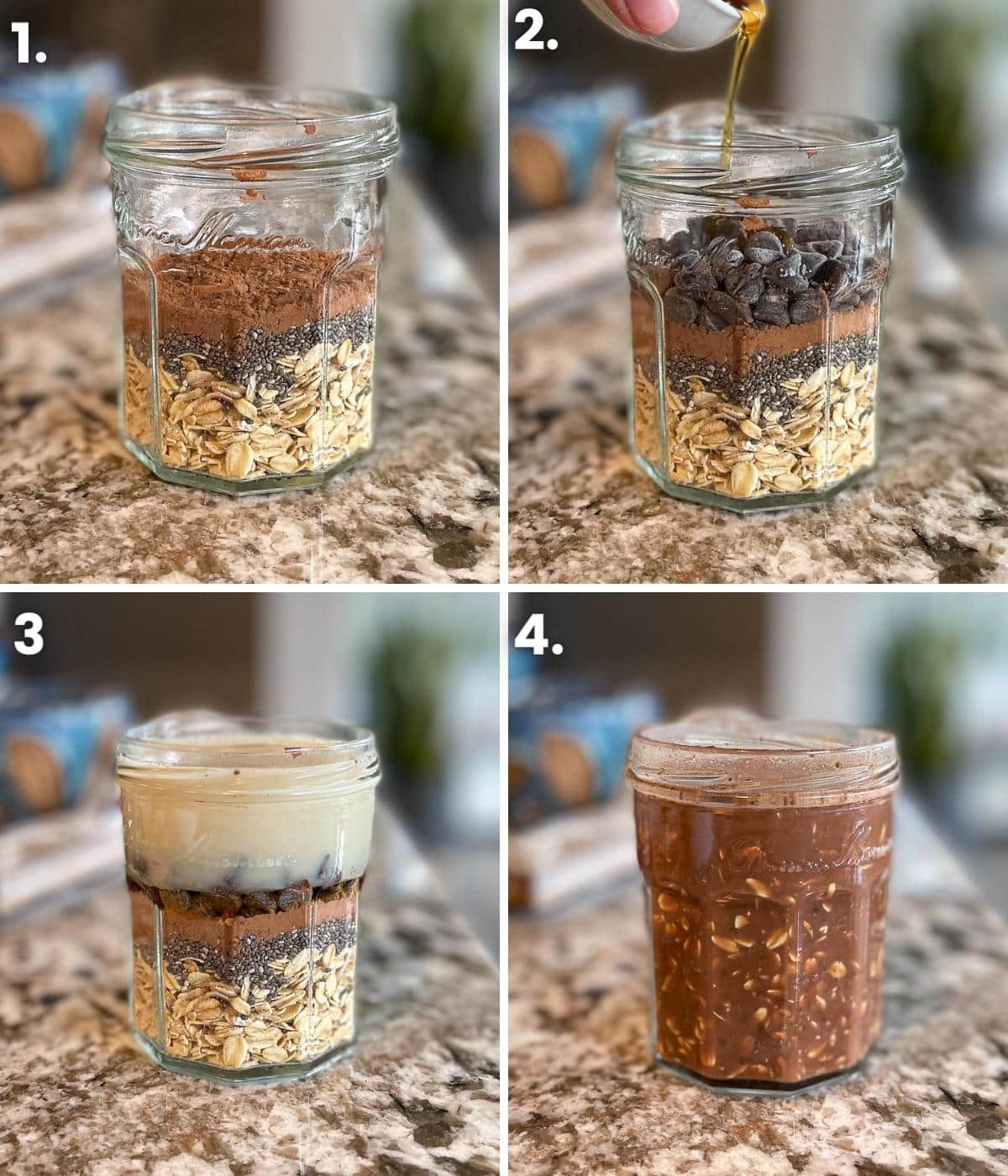 how to make chocolate overnight oats in pictures