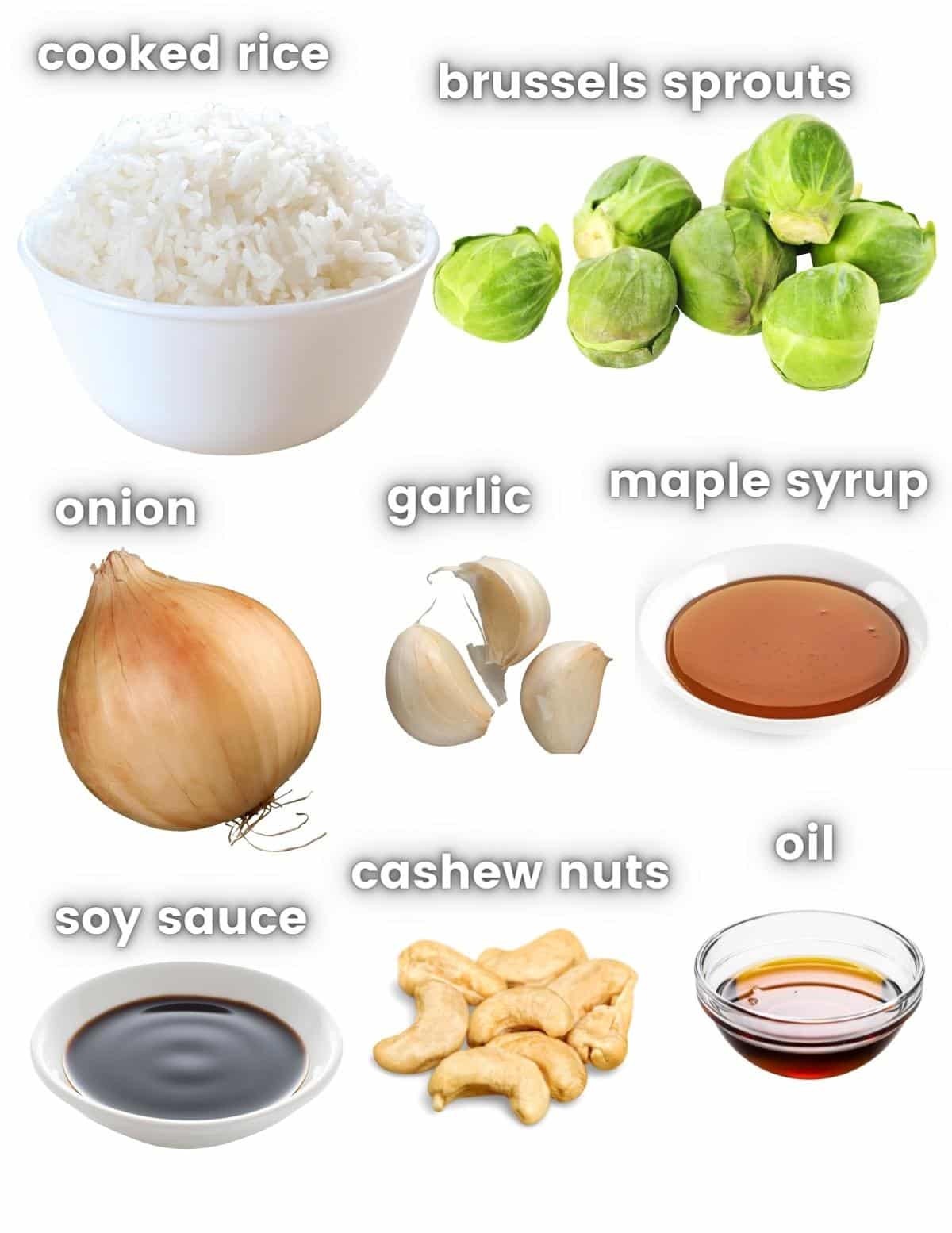 ingredients needed to make brussels sprout fried rice