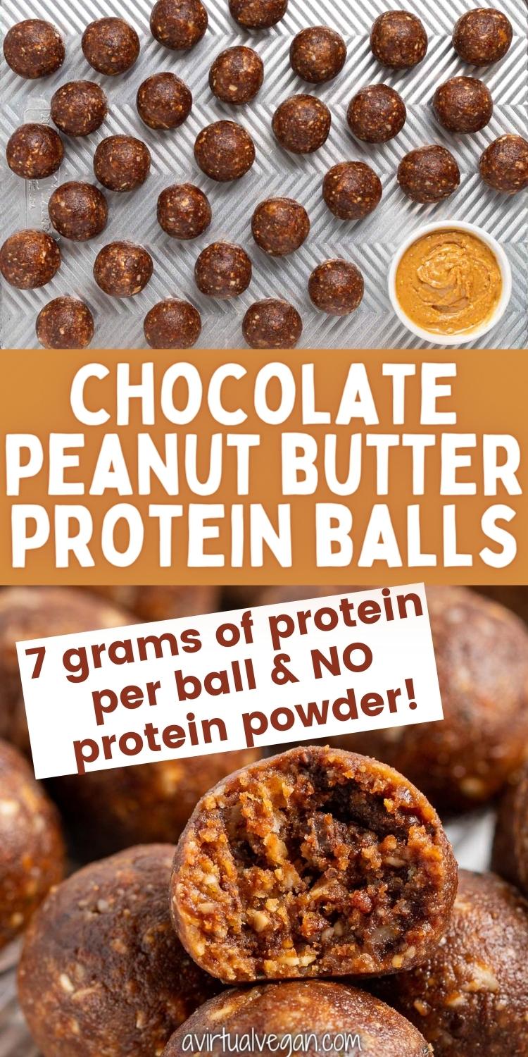 Chocolate Peanut Butter Protein Balls - A Virtual Vegan