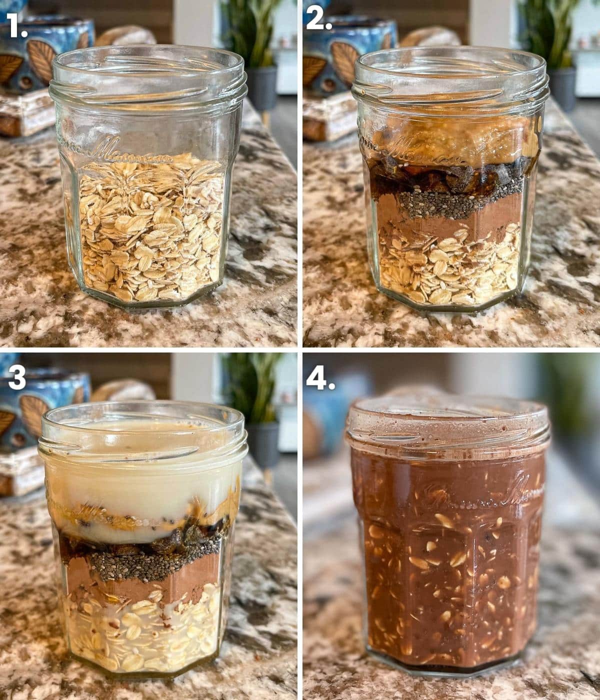 how to make chocolate peanut butter overnight oats 