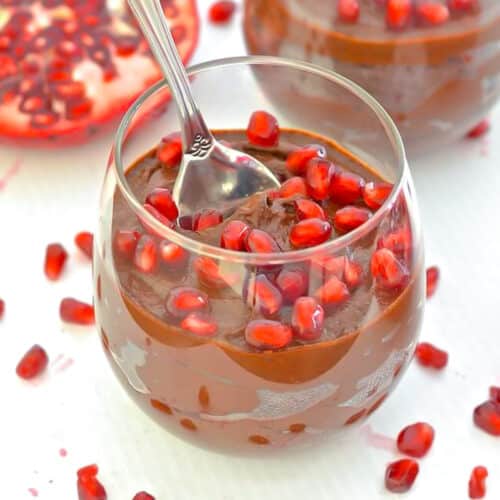 sweet potato chocolate pudding in a glass