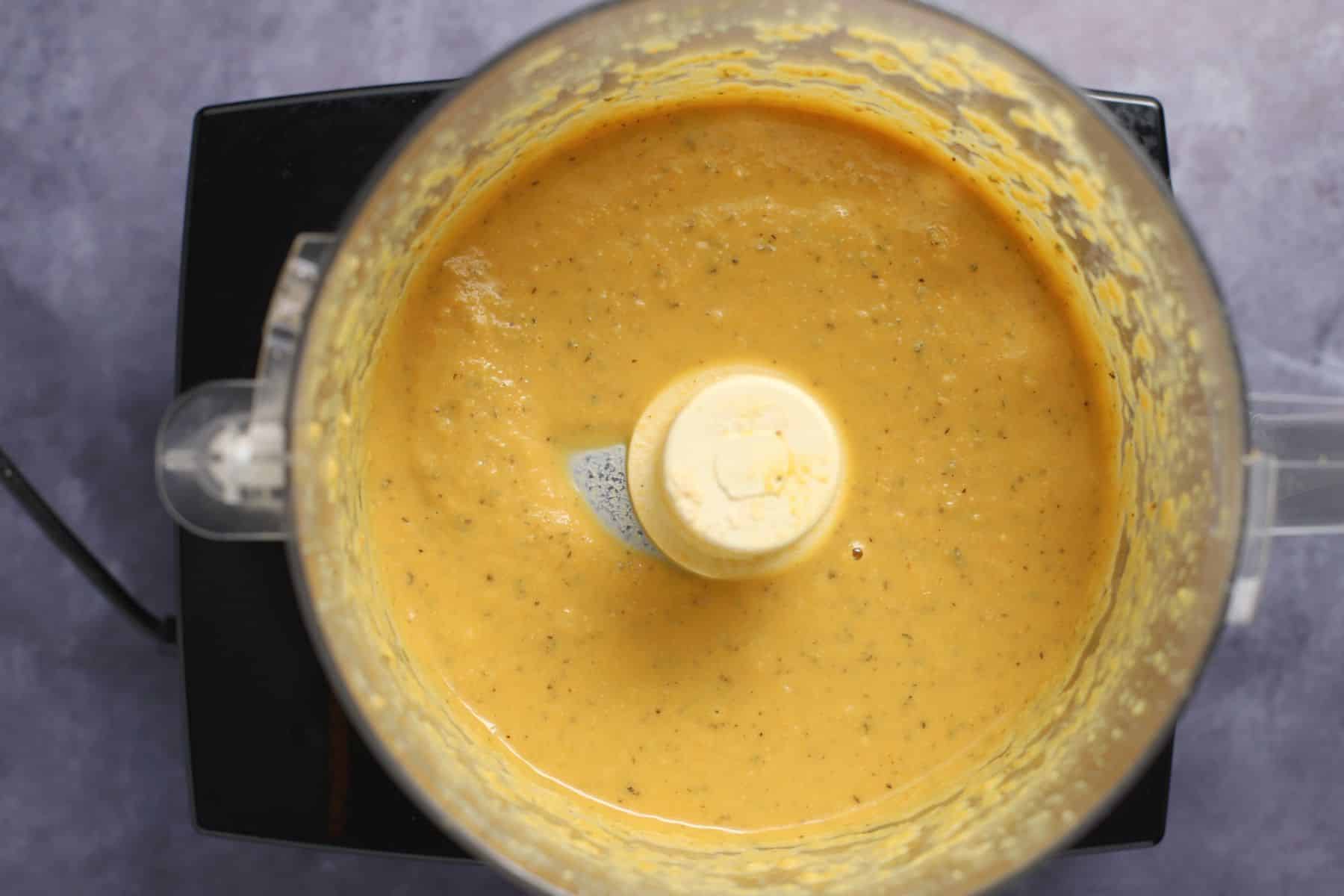 making vegan chicken in a food processor