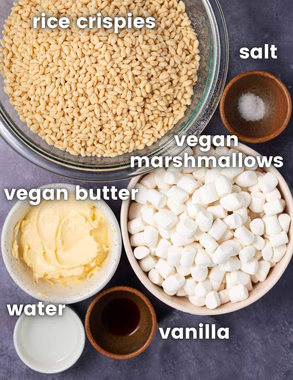 ingredients for vegan rice crispy treats