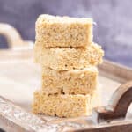 a stack of vegan rice crispy treats