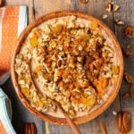 a bowl of carrot cake overnight oats