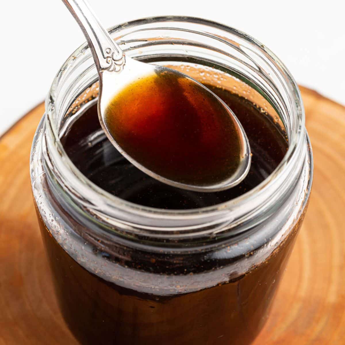 brown sugar syrup in a jar