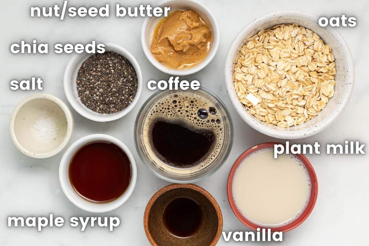 ingredients needed to make coffee overnight oats 