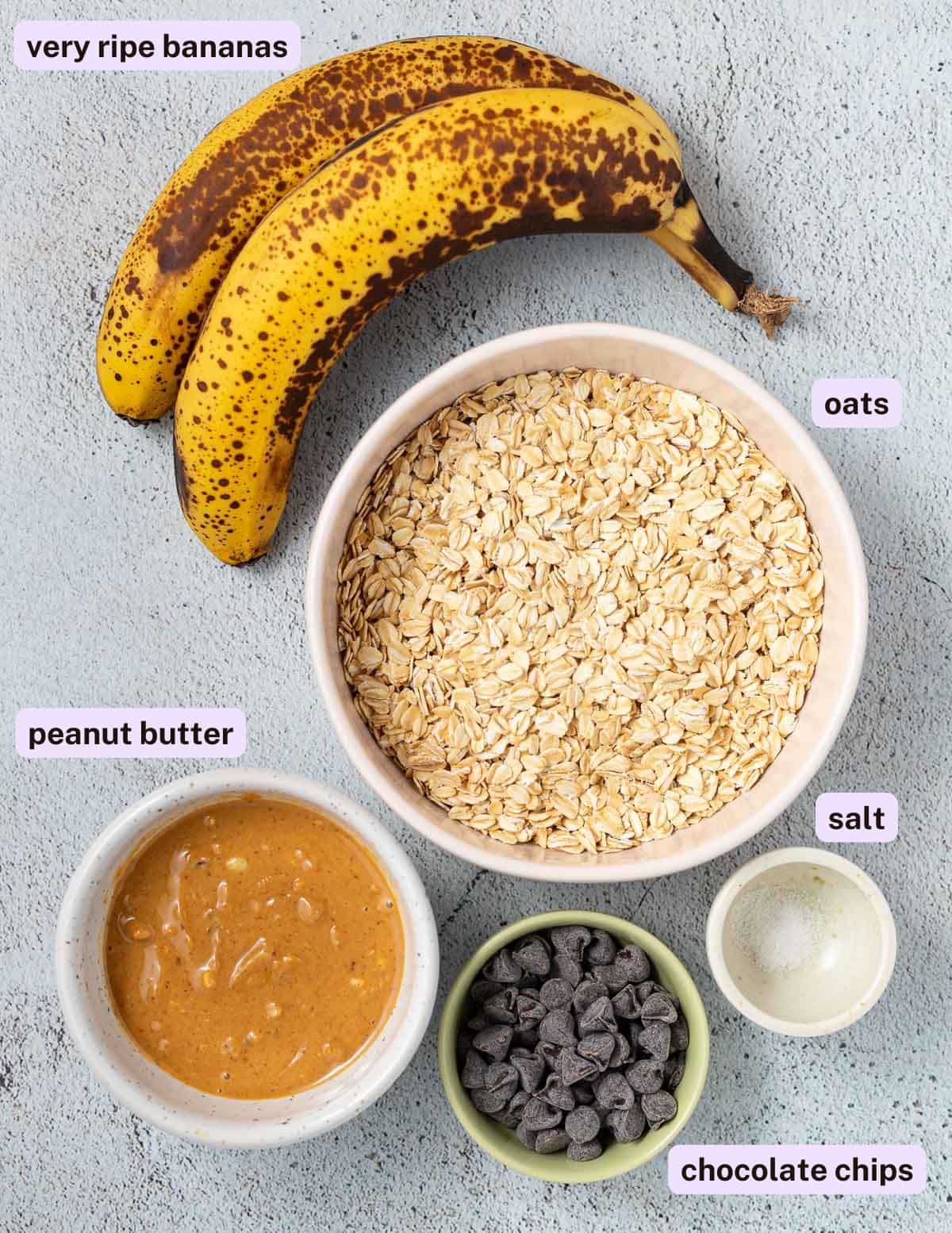 peanut butter banana oatmeal cookie ingredients