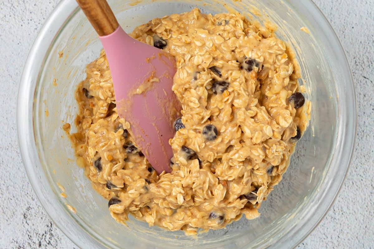 oatmeal cookie dough batter in a bowl