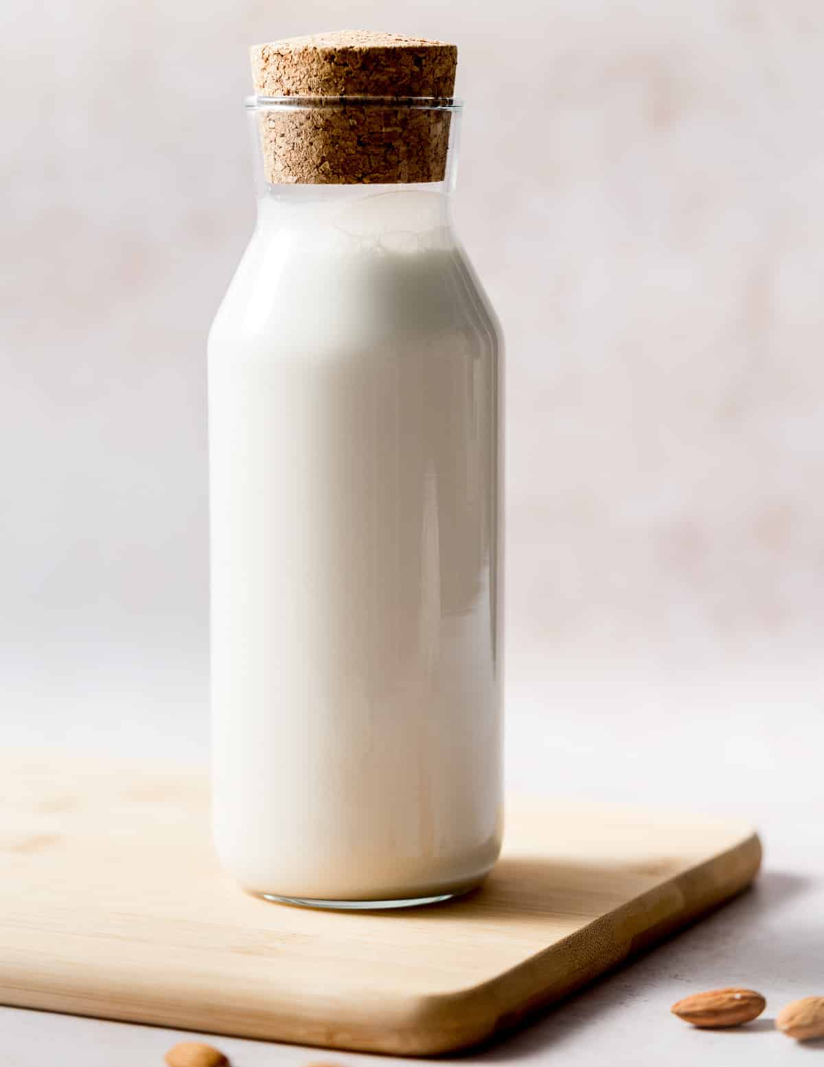 a bottle of almond milk