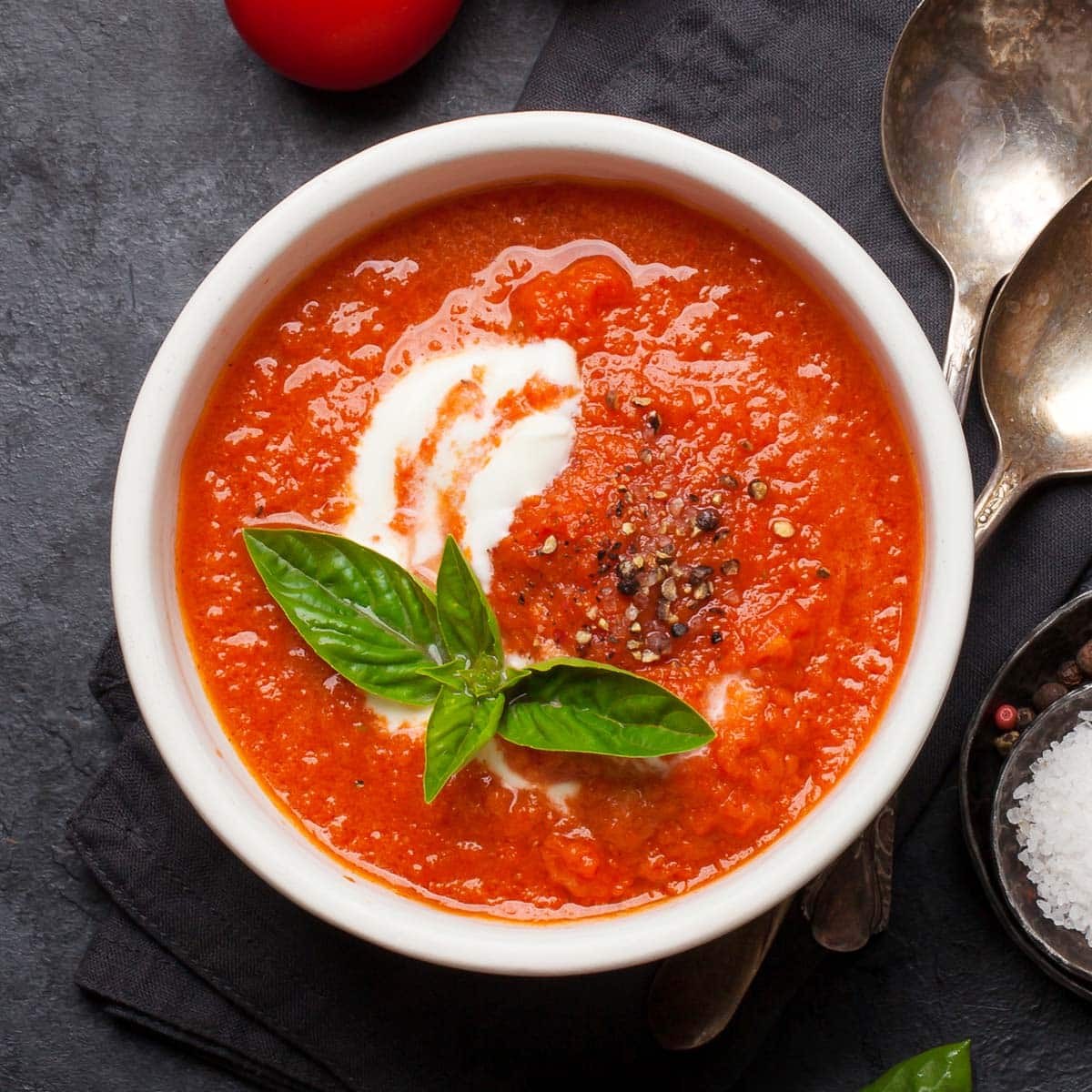 Fresh Tomato Soup with Basil