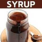 vegan chocolate syrup in a jar
