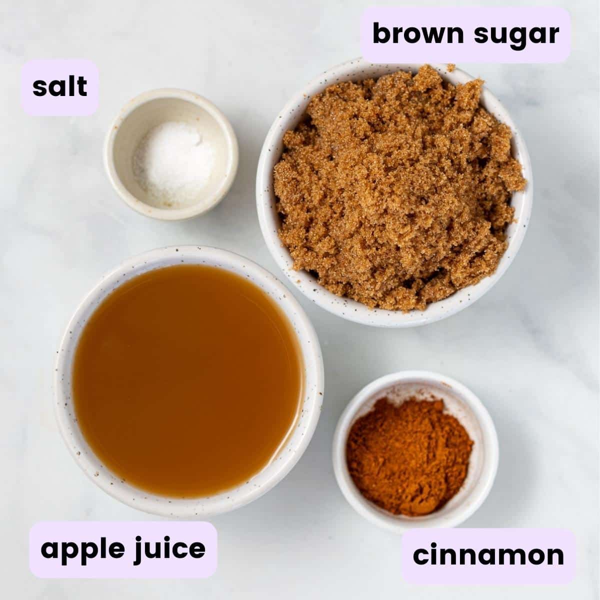 ingredients needed to make apple brown sugar syrup