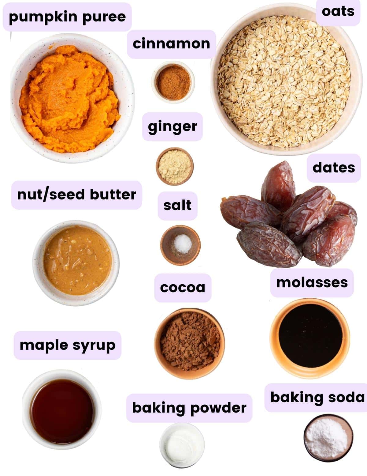 ingredients needed to make healthy pumpkin cookies 