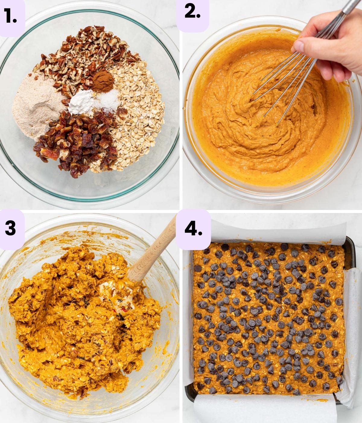 how to make pumpkin oatmeal bars step by tep