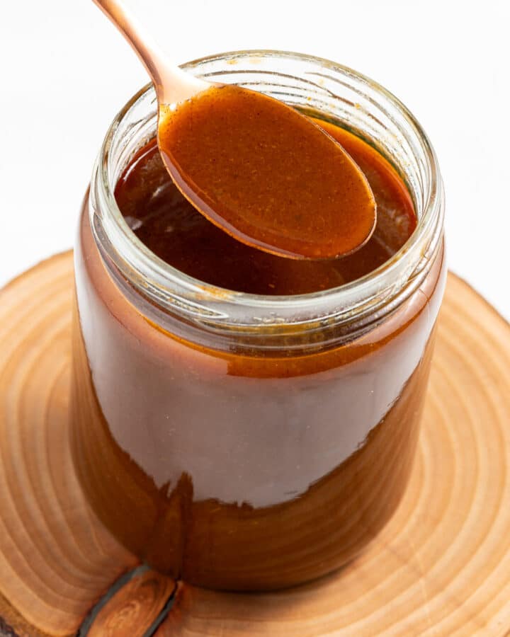 a jar of pumpkin spice syrup