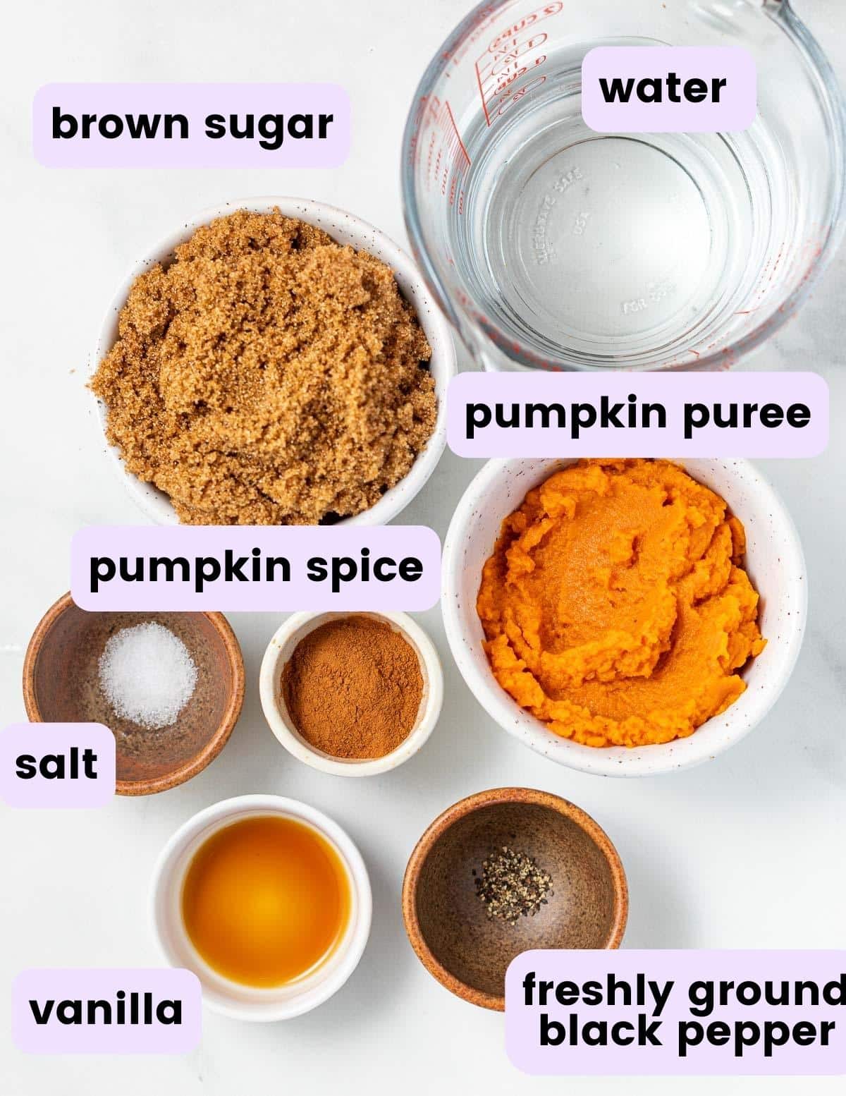 ingredients needed to make pumpkin spice syrup