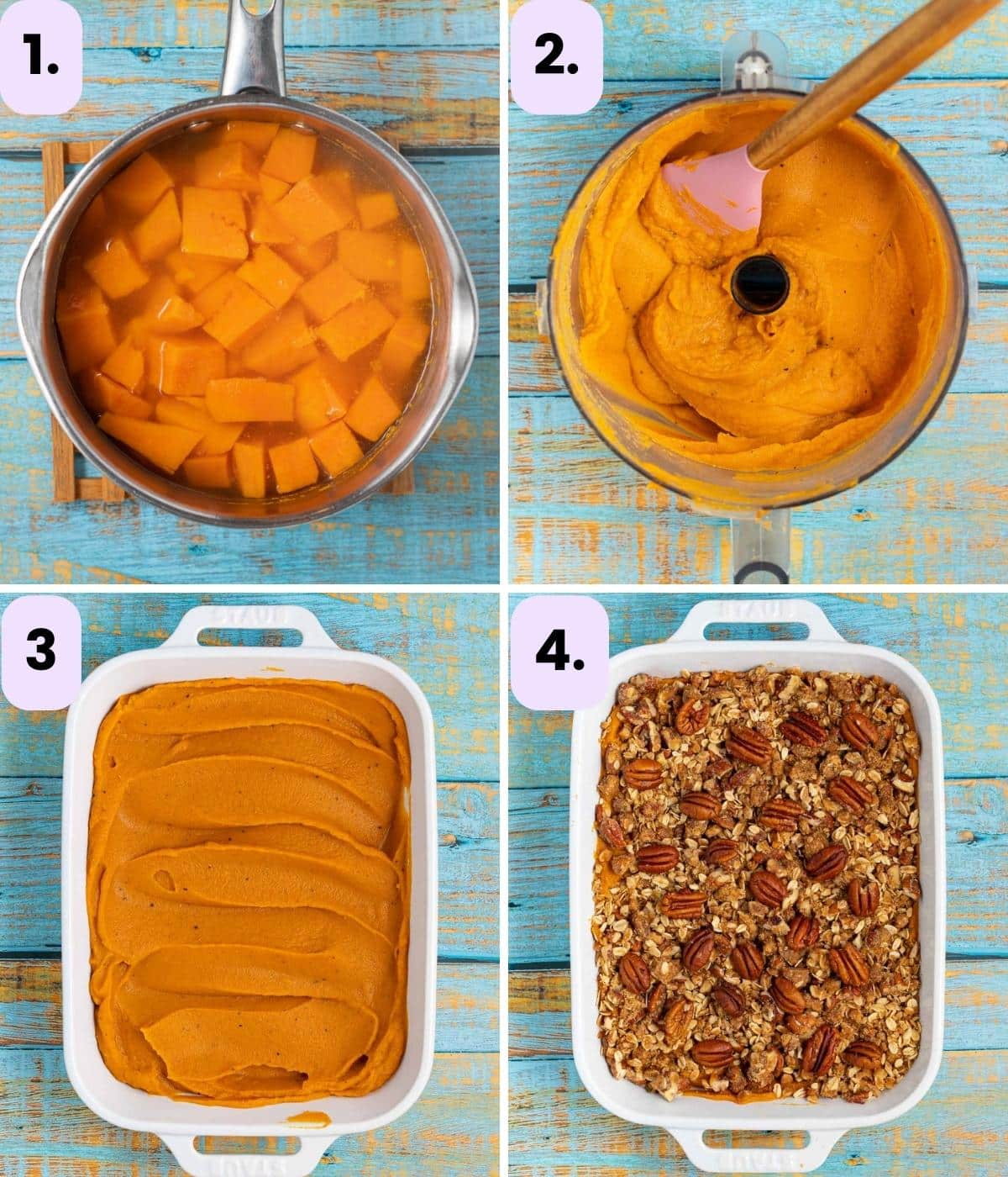 how to make sweet potato casserole step by step as per the written instructions
