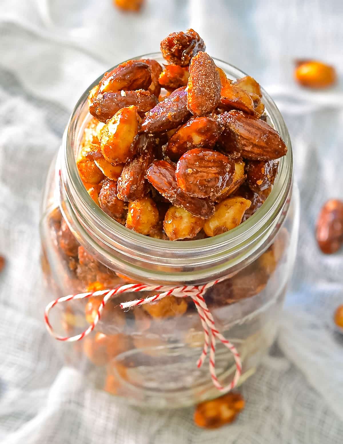 a jar of candied nuts