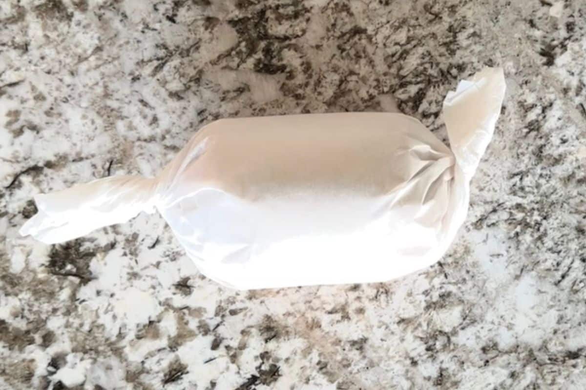 seitan log wrapped in parchment paper