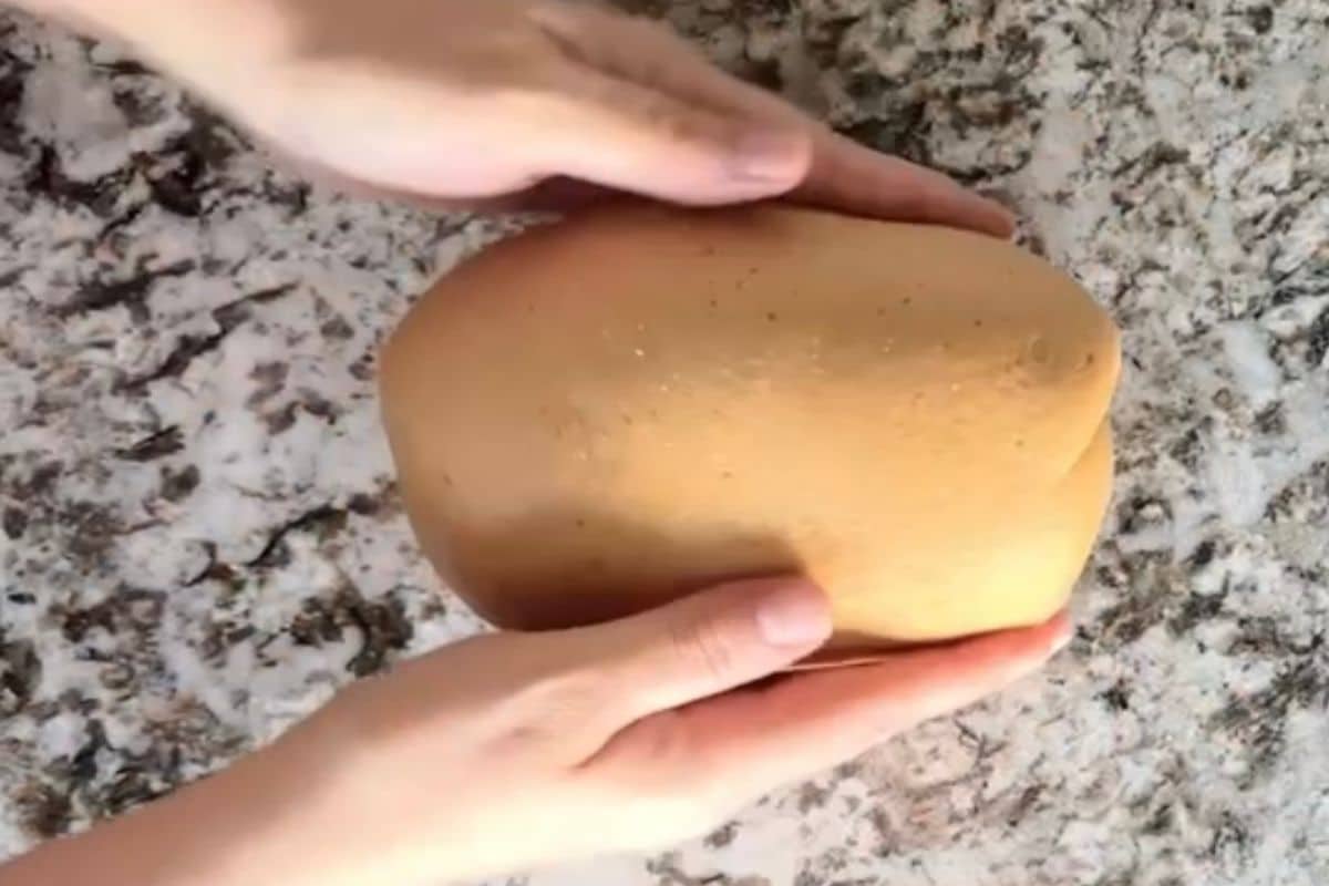 ham dough being shaped