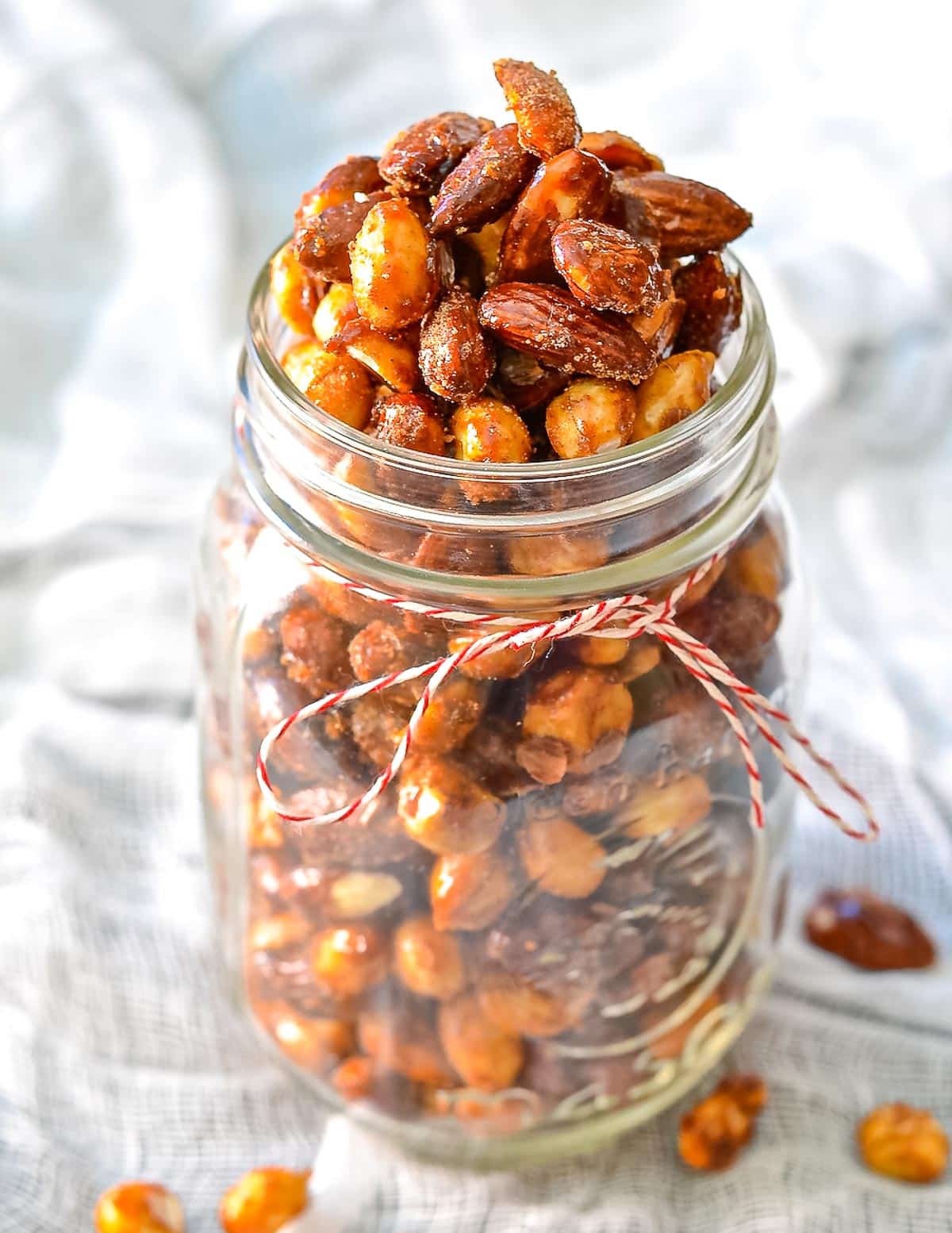 a jar of candied nuts