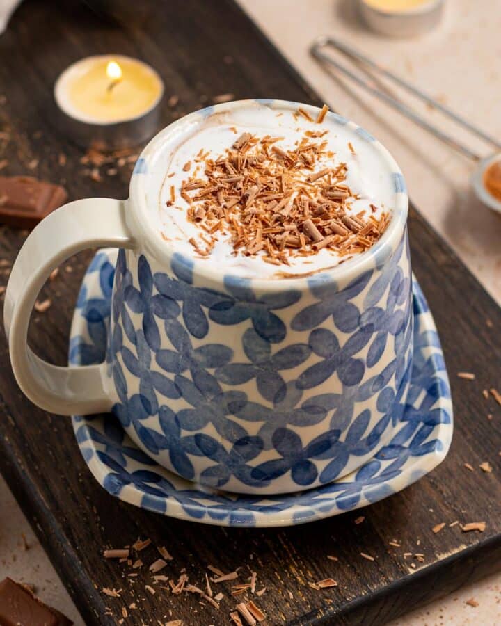 a mug of hot chocolate
