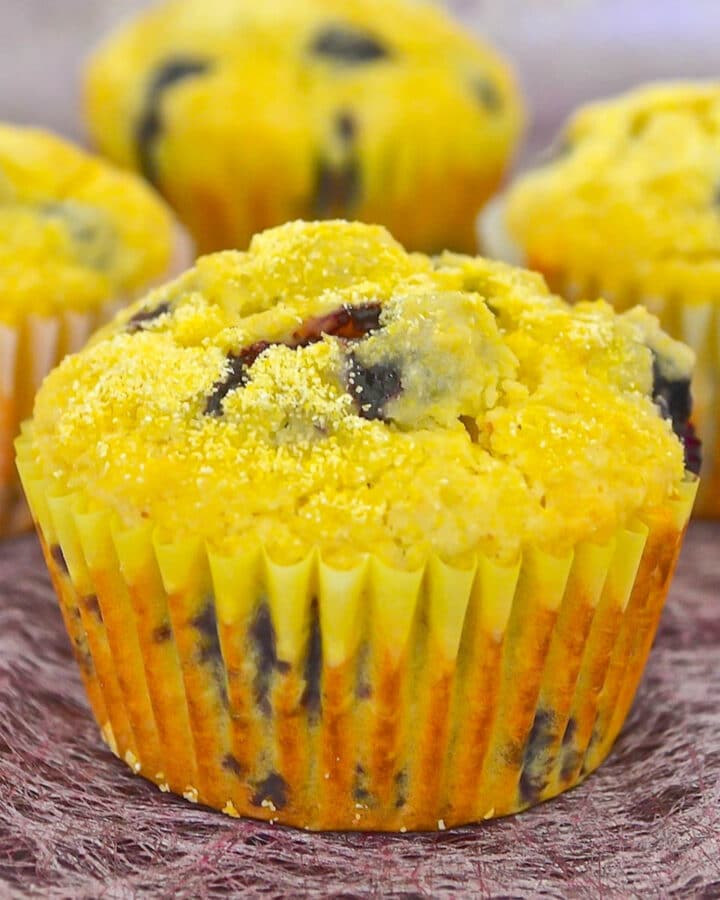 lemon blueberry cornmeal muffins