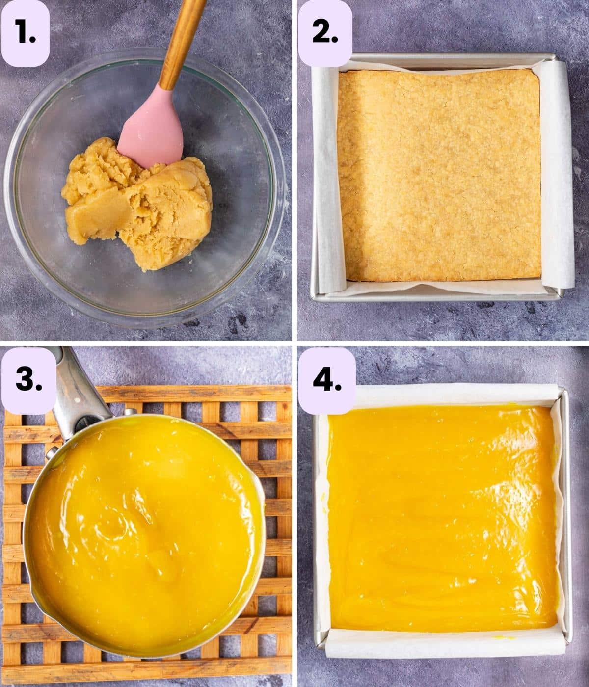 how to make vegan lemon bars step by step as per the written instructions