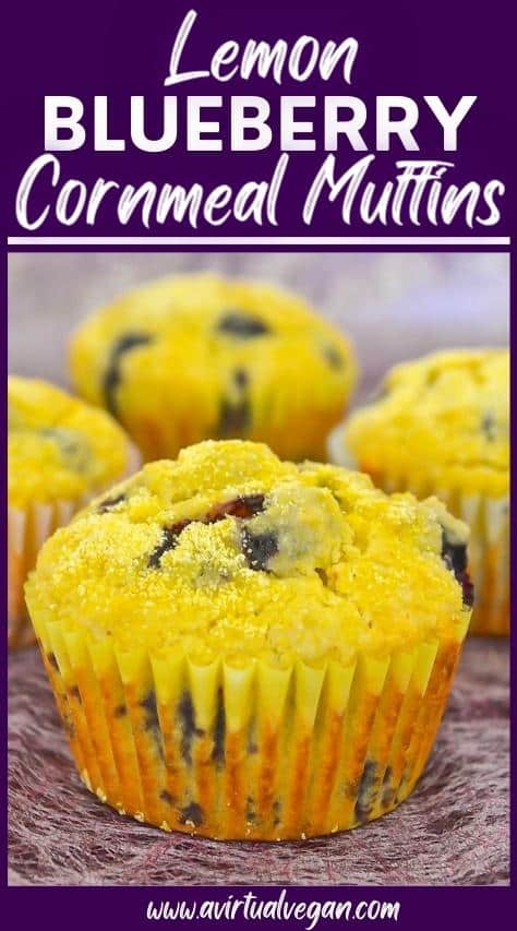 Lemon Blueberry Cornmeal Muffins - A Virtual Vegan