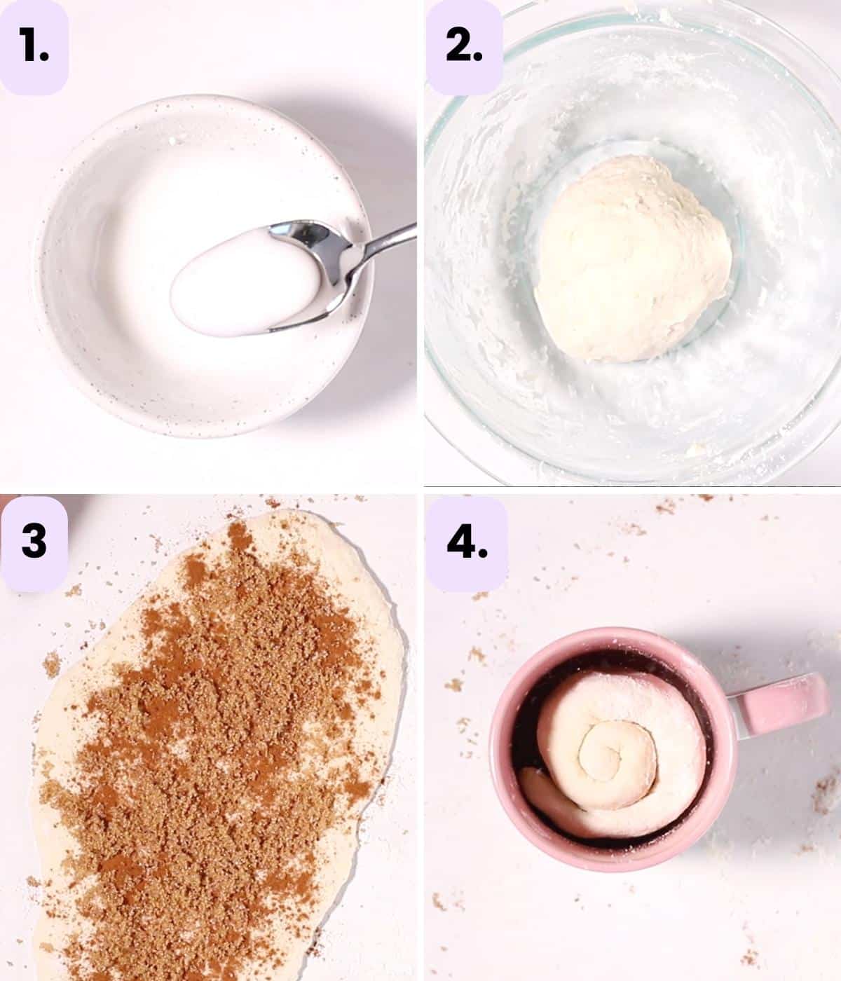 how to make a cinnamon roll in a mug step by step as per the written instructions