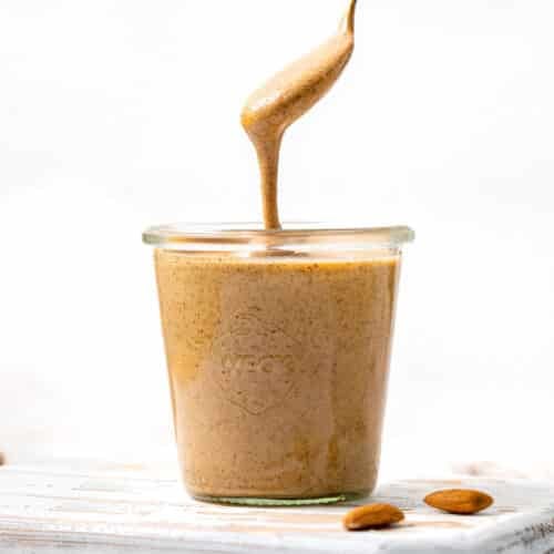 almond butter in a jar