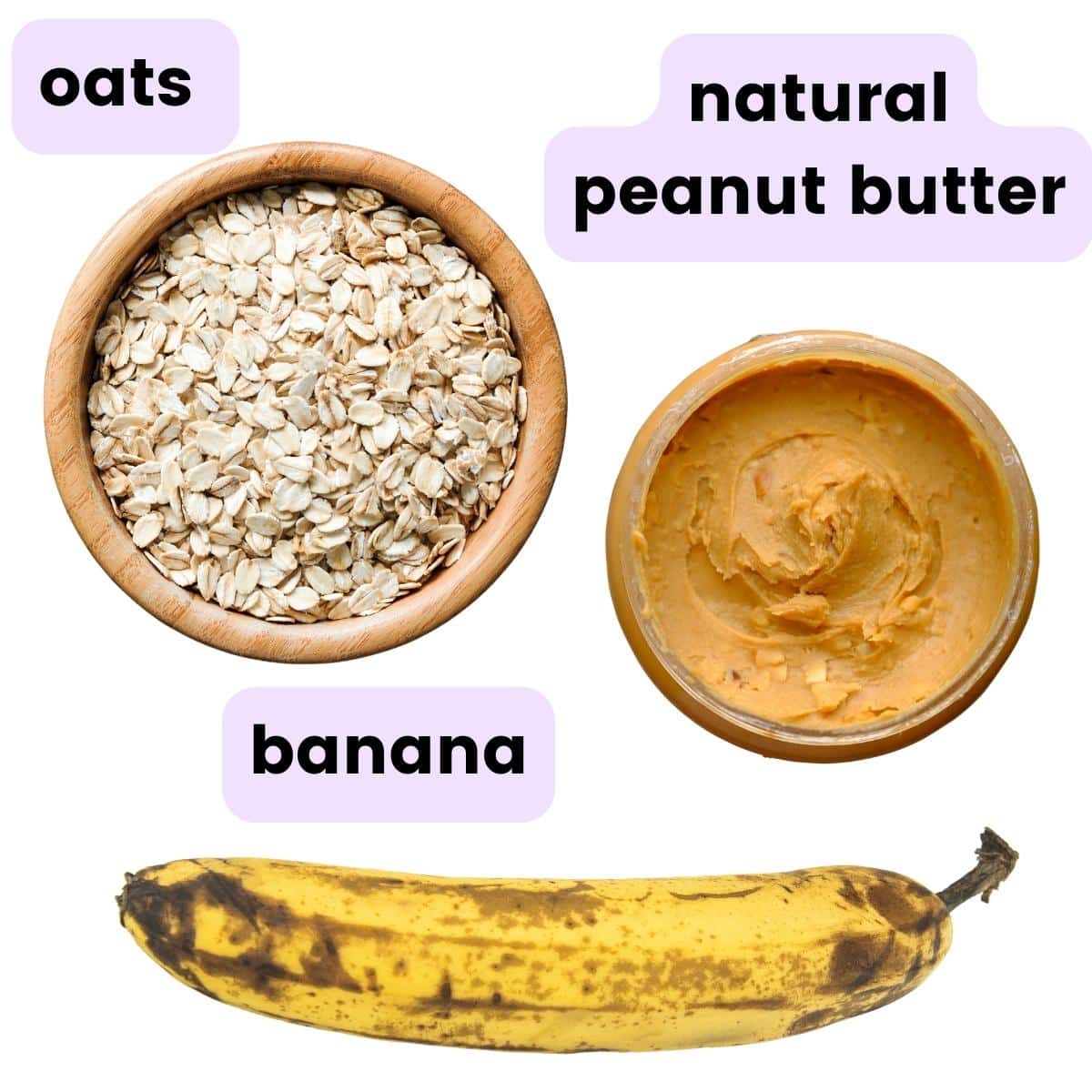 oats, peanut butter and a banana