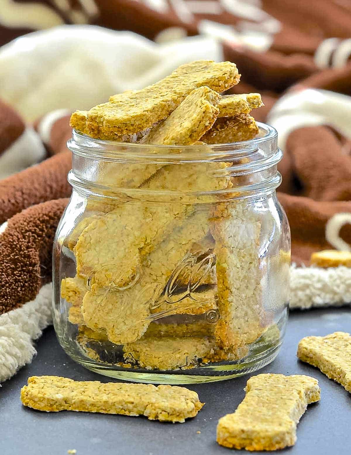 a jar of sweet potato dog treats