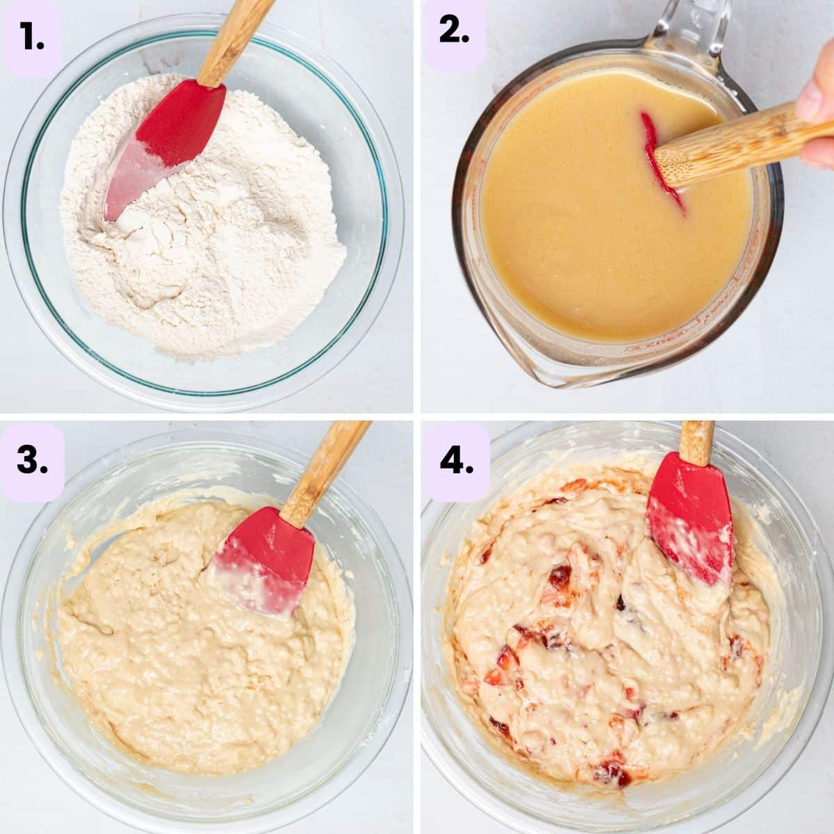 how to make strawberry muffins step by step