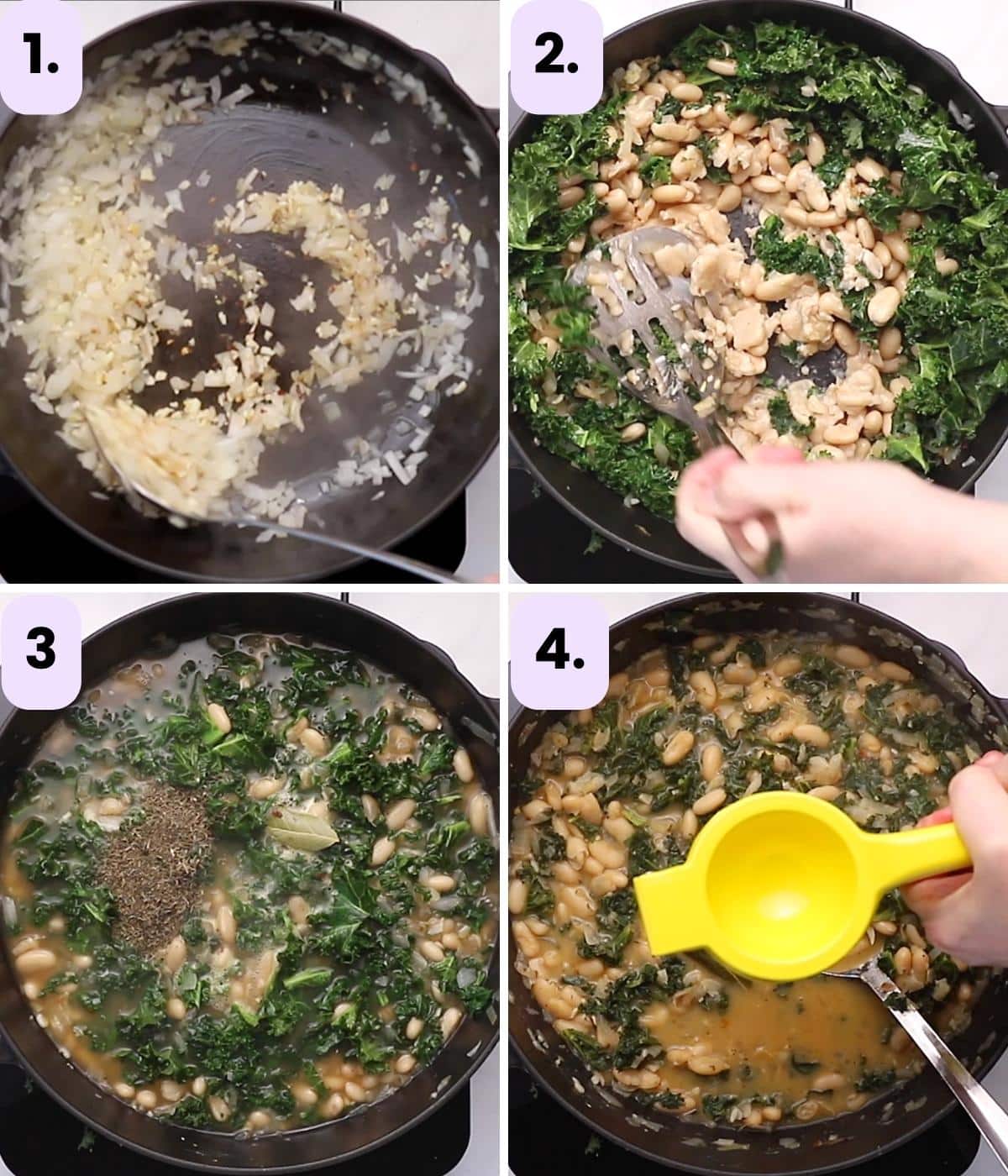 how to make braised white beans & greens
