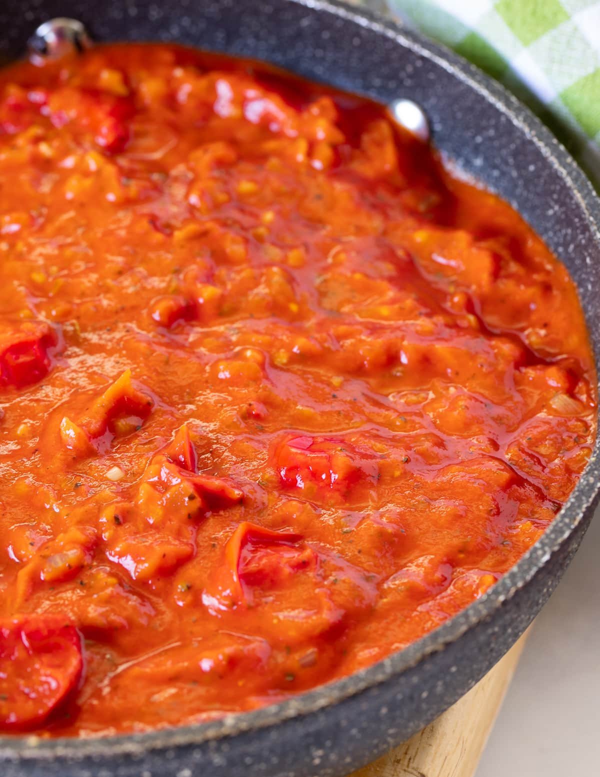 tomato sauce in a pan