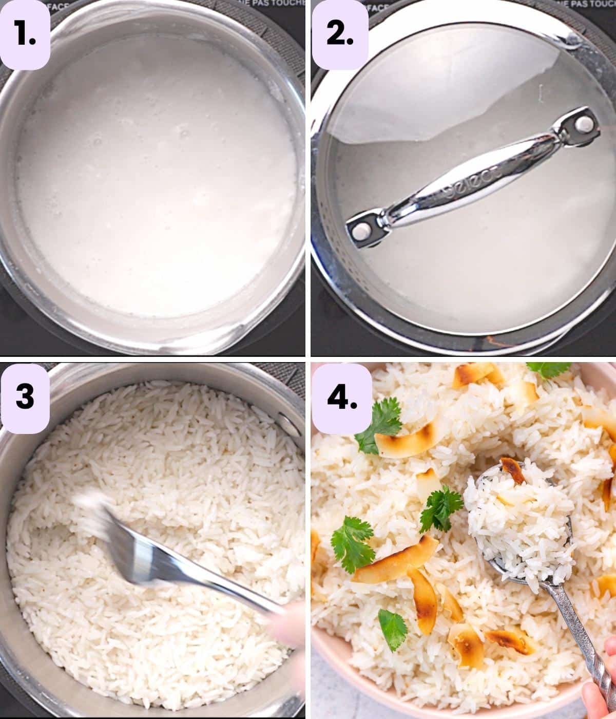 how to make coconut basmati rice step by step as per the written instructions