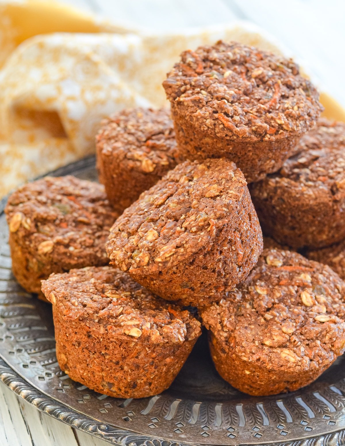 a pile of healthy carrot muffins
