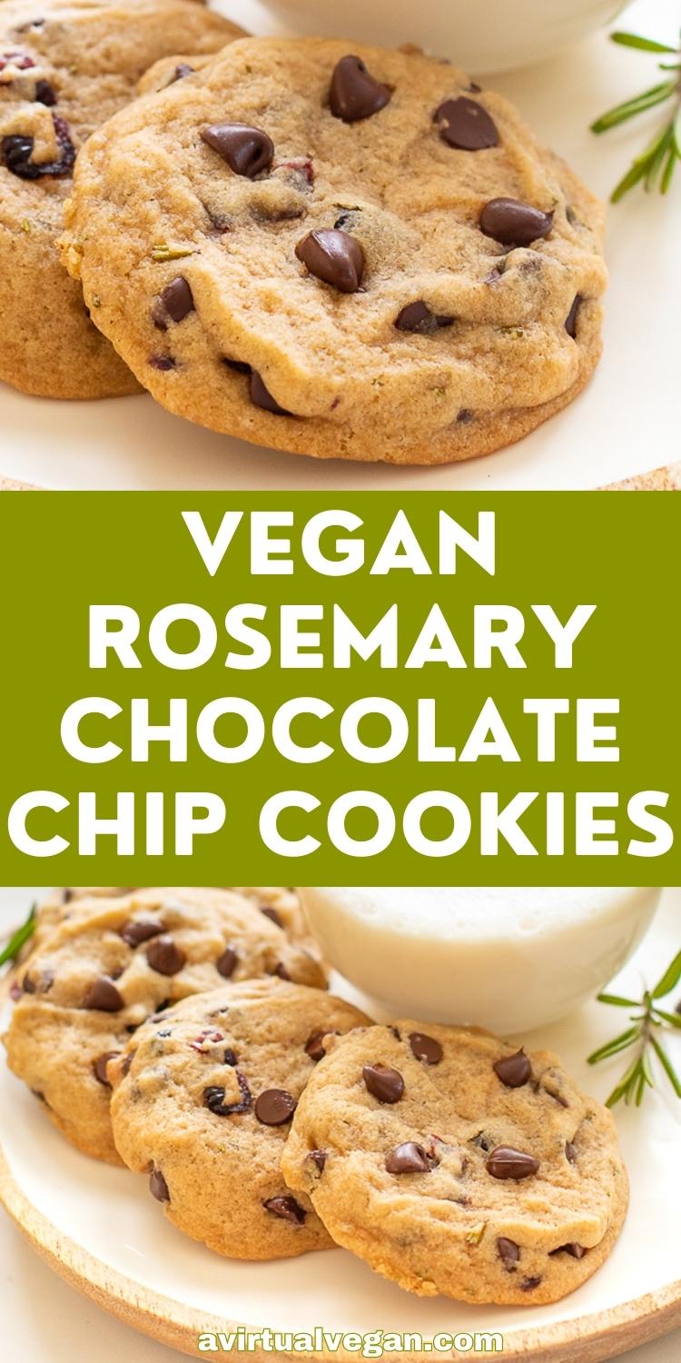 Vegan Rosemary Chocolate Chip Cookies