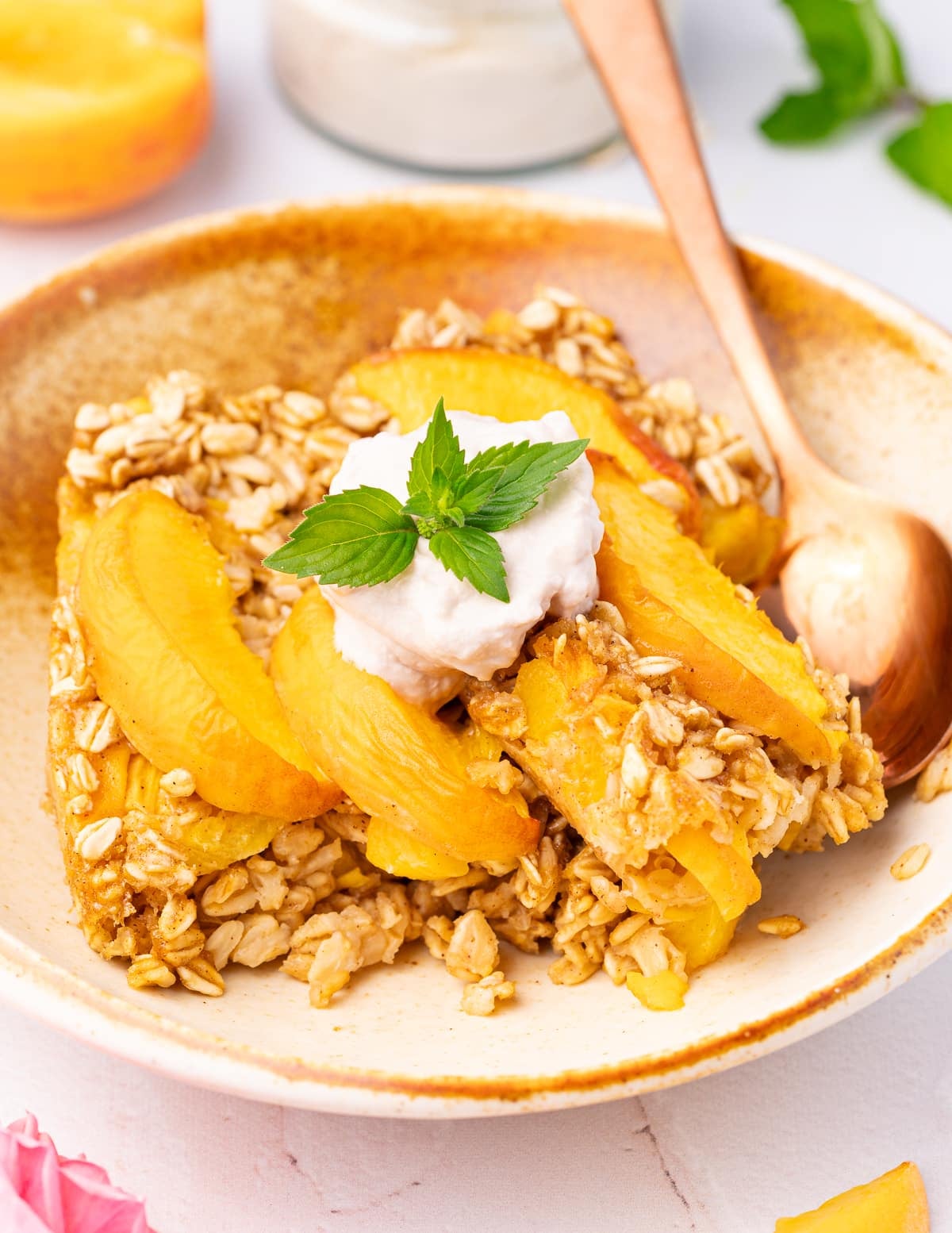 peach baked oatmeal